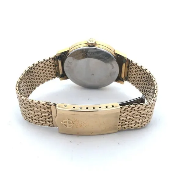 Zodiac 10KT Yellow Gold Filled Day Date Round Analog Mens Wrist Watch